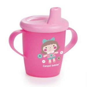 Canpol, kubek niekapek twardy, od 9 miesiąca, różowy, Toys, 250 ml