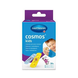Cosmos Kids, kolorowe plastry dla dzieci, dwa rozmiary, 20 szt.