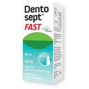 Dentosept Fast, spray, ulga dla podrażnionych dziąseł, 30 ml.