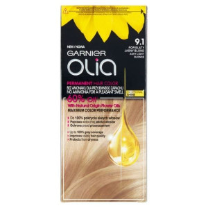 Farba do włosów Garnier New Olia, 9.1 POPIELATY JASNY BLOND, 1 szt.
