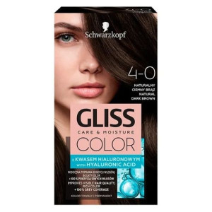 Farba do włosów Gliss Color, Naturalny Ciemny Brąz 4-0, 1 szt.