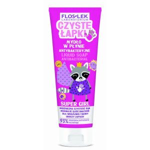 FlosLek Czyste Łapki, mydło antybakteryjne do rąk, super girl, 75 ml