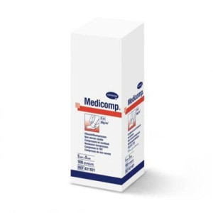Kompresy włókniste niejałowe Medicomp, 4 warstwowe, 5 cm x 5 cm, 100 szt.