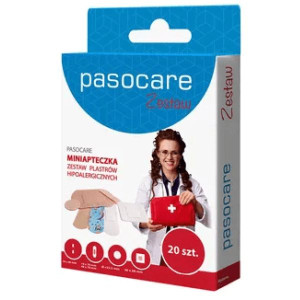 Pasocare Miniapteczka, zestaw plastrów hipoalergicznych, 20 szt.