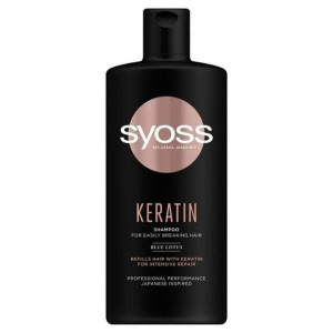 Syoss Keratin, szampon wzmacniający, do włosów łamliwych, 440 ml