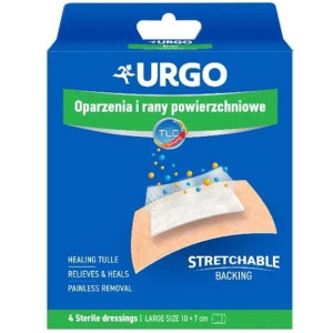 Urgo, opatrunek na oparzenia i rany powierzchniowe, 10 x 7 cm, 4 szt.