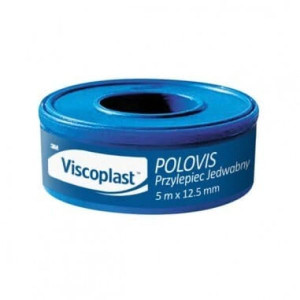 Viscoplast Polovis, przylepiec jedwabny, 5 m x 12,5 mm, 1 szt.