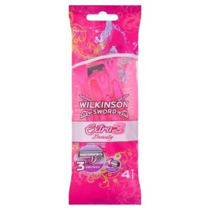 Wilkinson Extra3 Beauty, jednorazowa maszynka do golenia dla kobiet, 4 szt.