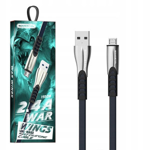 Wzmacniany Kabel Micro Usb Fast Charge 2.4A Qc 3.0 1m