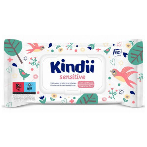 KINDII Chusteczki dla niemowląt SENSITIVE 60 sztuk