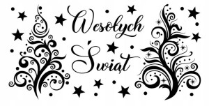 Świąteczna naklejka okno szybę choinki 100x50 SW8