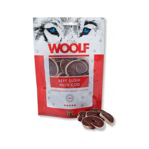 WOOLF Przysmak beef sushi wołowina dorszem dla psa 100g