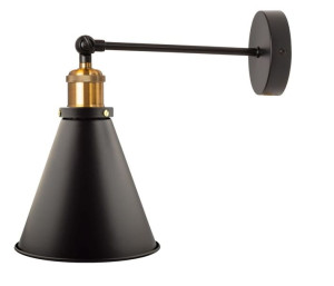 Kinkiet regulowany metalowy Antic Brass duży stożek