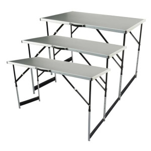 Zestaw rozkładanych, aluminiowych stolików, 3 szt.