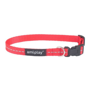 AMIPLAY Obroża regulowana REFLECTIVE czerwona M