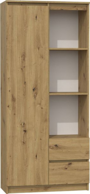 Regał Do Salonu Z Szufladami Bily 80x35x180 Cm