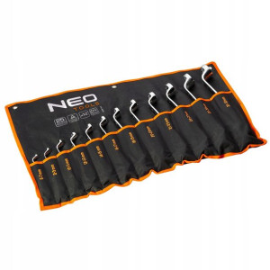 Klucze oczkowe odgięte 6-32 mm, zestaw 12 szt. NEO