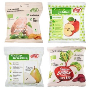 4x Crispy Natural Chipsy Owocowe i Warzywne Zdrowe Przekąski