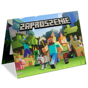 Zaproszenia na Urodziny dla dzieci Minecraft A6wz57