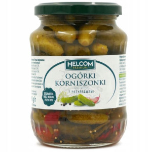 OGÓRKI KORNISZONY z przyprawami konserwowe 350g