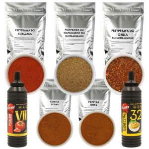 ZESTAW DO GRILLA mix przypraw ketchup musztarda