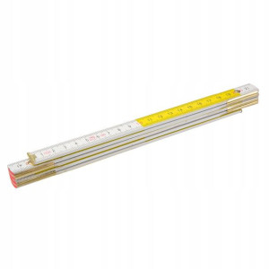 Miara składana drewniana 1 m biało-żółta 26C005