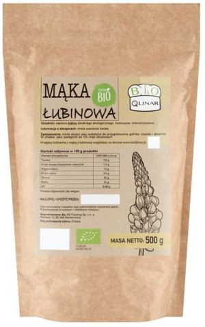 Mąka łubinowa Bio 500 g Bio Qlinar - dieta Keto Low Carb LCHF Paleo