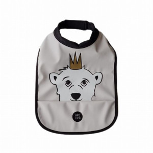 Śliniak z kieszonką Grey Miś Baby Livia