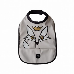 Śliniak z kieszonką Grey Lisek Baby Livia