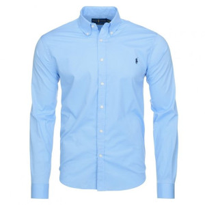 Ralph Lauren koszula męska gładka slim fit błękitna XXL