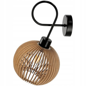 Lampa LED Sufitowa LOFT Zawijana 1xE27 Drewniana