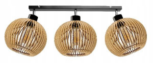 Lampa Sufitowa LED Regulowana Drewniana 3xE27