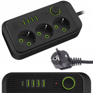 PRZEDŁUŻACZ APPIO listwa 2m 3 gniazda + 4x USB