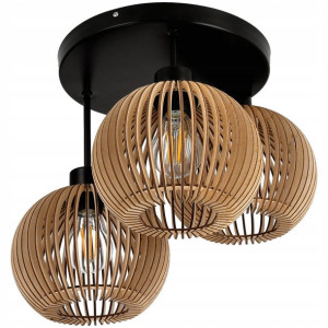 Żyrandol Lampa Led Do Kuchni 3xe27 Drewniana