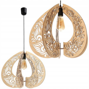 Lampa Sufitowa LED Drewniana Regulowana Ozdobna