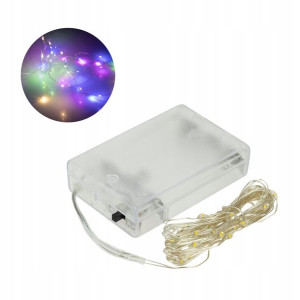 Lampki LED kolorowe na druciku 4m na baterie