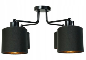 Lampa Sufitowa Wisząca Led Dron 4xe27 Abażur Złoty