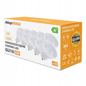 Żarówka led GU10 4W (Zestaw 10szt) Premium WYDAJNA