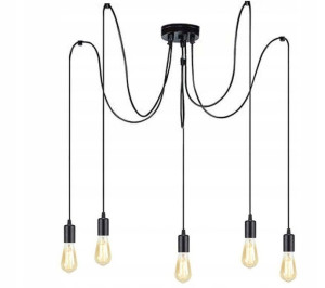 Lampa WISZĄCA sufitowa PAJĄK 5 żyrandol 5xE27 LOFT