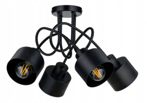 Lampa Wisząca Sufitowa Loft 4x Kubek Czarny