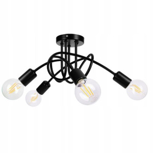 Lampa Wisząca Sufitowa Zawijana Loft 4xe27