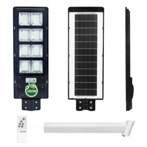 Lampa Solarna Uliczna Latarnia 360W + Pilot Uchwyt