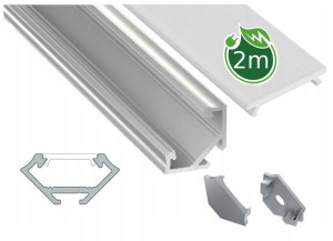 Profil LED aluminiowy anodowany Worthy-C +Klosz 2m