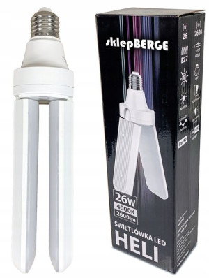 Żarówka LED wiatrak rozkładana E27 lampa 26W=170W