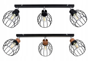 Lampa Wisząca Sufitowa Belka Kula Druciana 3xe27 C