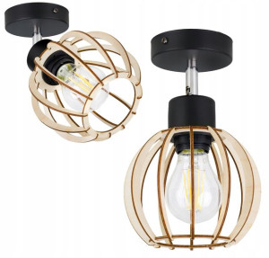 Lampa Wisząca Sufitowa Kinkiet Drewniana Kula