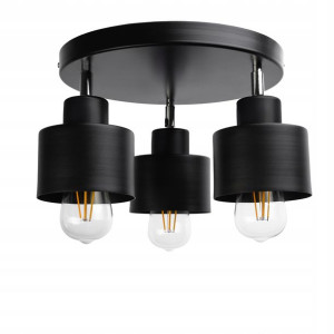 Lampa Wisząca Sufitowa Żyrandol Okrągła Czarna 3x