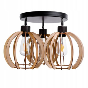 Lampa Wisząca Sufitowa Żyrandol Kula Drewniana