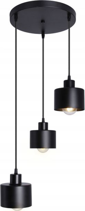 Lampa Sufitowa Wisząca Żyrandol Kubek Czarny 3xe27