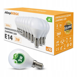 6x Żarówka LED E14 G45 3W=25W 260lm 3 BARWY BERGE